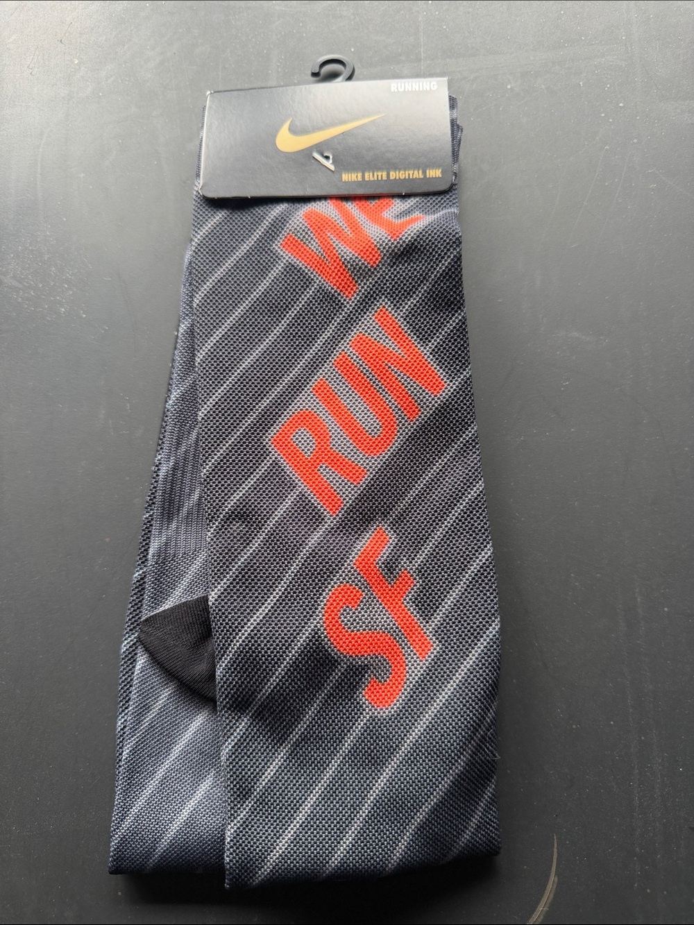 Nike Elite Run Socks with Red 'WE RUN SF'